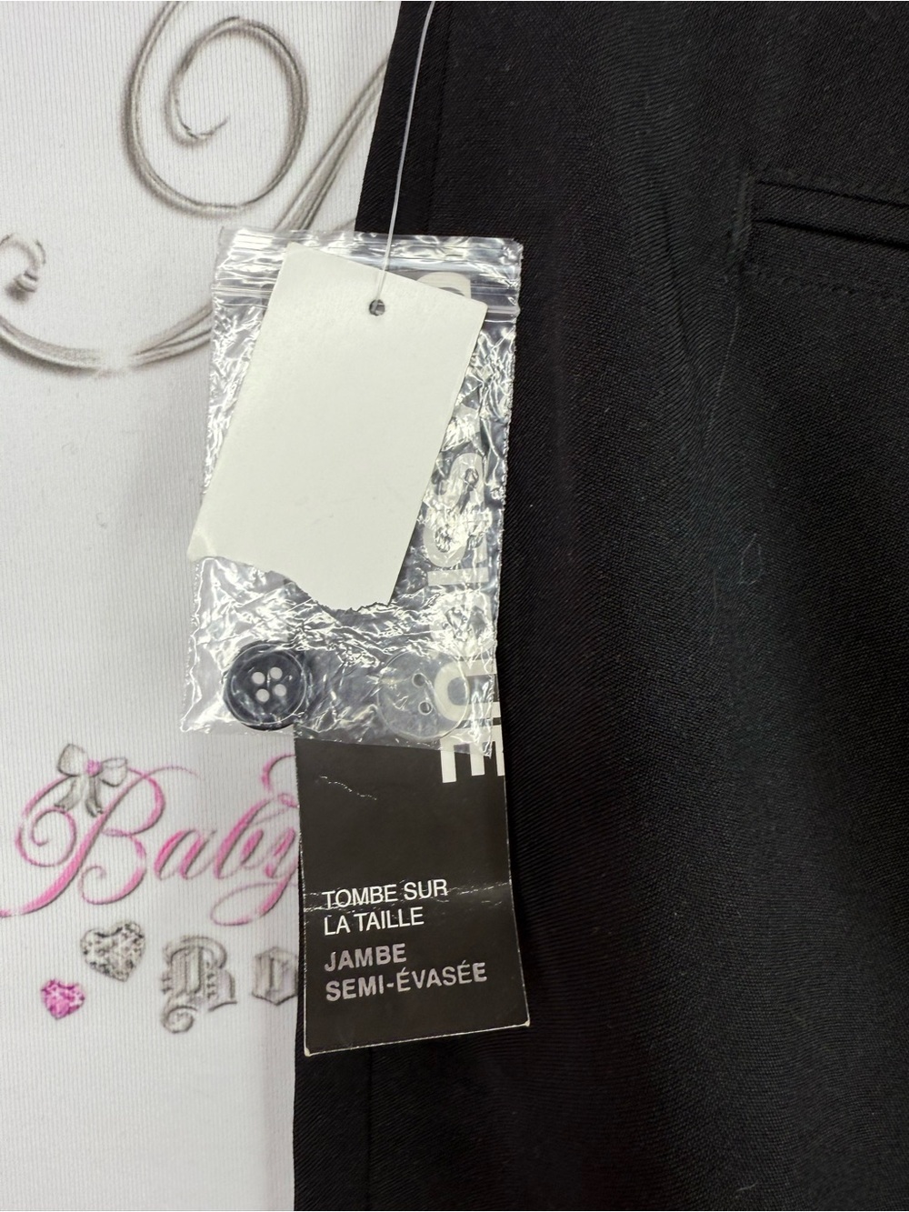 Suzy Shier pants buttons Black Dress Pants flare leg brand new with tags classic - Picture 9 of 15
